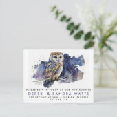 アナウンスフクロウを移動した住所の変更 案内ポストカード (スタンド正面)