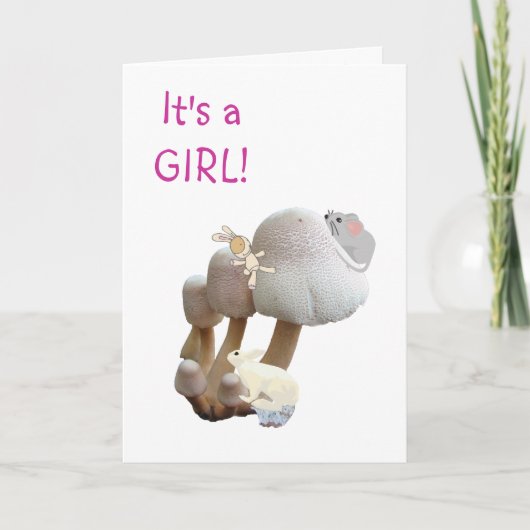 アナウンスベビーガールマッシュルーム玩具遊び場 案内状 (正面)