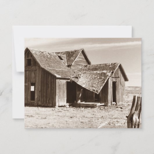 アナウンス空白の招待状オールドホームステッドセピア 招待状 (正面)