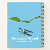 アナカパアイランドカリフォルニアUSAの地図はがき ノートブック (裏面)