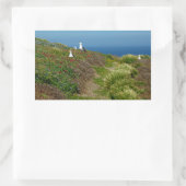 アナカパ島の花と貝殻 長方形シール (バッグ)