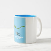 アナカパ島カリフォルニアの米国の地図 ツートーンマグカップ (正面右)