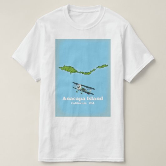 アナカパ島カリフォルニアの米国の地図 Tシャツ (デザイン正面)