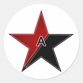 アナキスト赤/黒の星 ラウンドシール