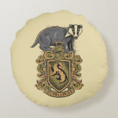 アナグマが付いているハリー・ポッターシリーズ| Hufflepuffの頂上 ラウンドクッション (裏面)