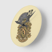 アナグマが付いているハリー・ポッターシリーズ| Hufflepuffの頂上 ラウンド壁時計 (傾斜)