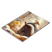 アナグマとスパロウ自然野生動物素朴 ノートブック (左側)