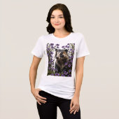 アナグマに囲まれたバイオレット トライブレンドTシャツ (正面全面)