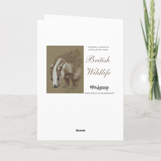 アナグマのイギリスの野性生物のクリスマスカード シーズンカード (裏面)