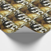 アナグマのストライブ柄 ラッピングペーパー (角)