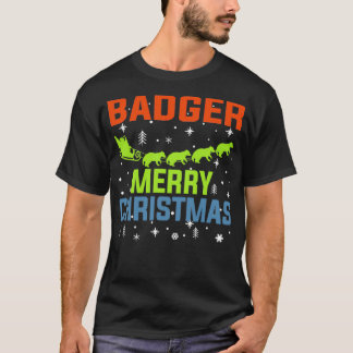 アナグマのメリークリスマスギフト醜いセーター Tシャツ
