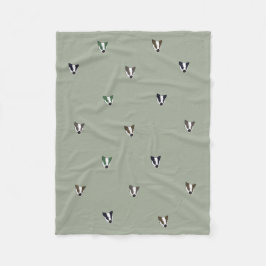 アナグマの森林創造物 フリースブランケット