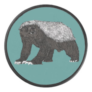 アナグマの蜂蜜アナグマ恐れない姿勢動物アート アイスホッケーパック