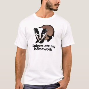 アナグマは私の宿題を食べました Tシャツ