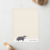 アナグマウッドランド動物の子供の文房具紙 ノートカード (正面/裏面インサイチュ)