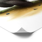 アナグマ描写の3D水彩画 ポスター (角)