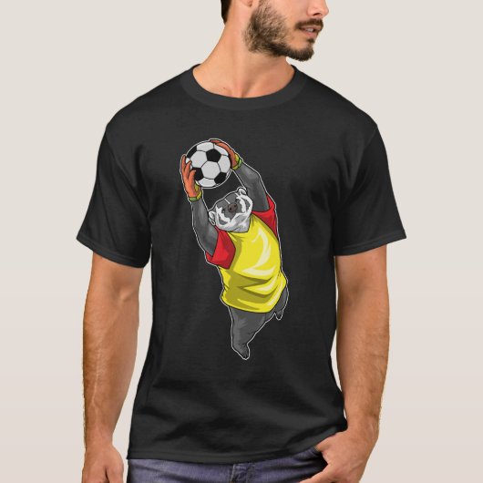 アナグマ ゴールキーパー サッカー Tシャツ (正面)