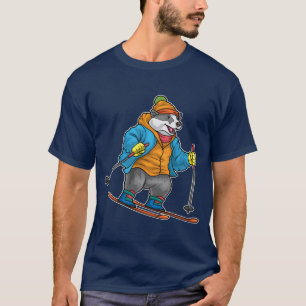 アナグマ スキー ウィンタースポーツ Tシャツ
