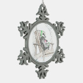 アナグマ スノーフレークピューターオーナメント (左)