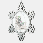 アナグマ スノーフレークピューターオーナメント (右)