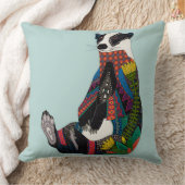 アナグマ・セラドン・ブルー クッション (ブランケット)