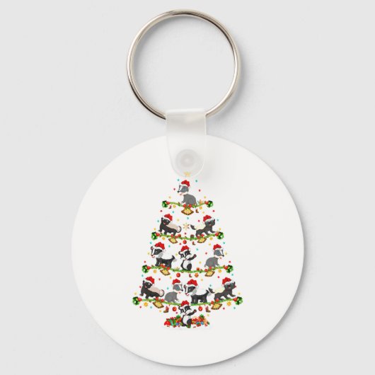 アナグマ ライツ クリスマス サンタ アナグマ クリスマスツリー キーホルダー (正面)
