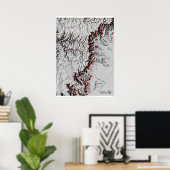 アナグリフの地図 – Geopark-use 3Dメガネ ポスター (ホームオフィス)