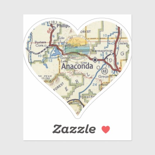 アナコンダモンタナヴィンテージの地図 シール (シート)