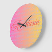 アナスタシアネームデザインパターン ラージ壁時計 (傾斜)