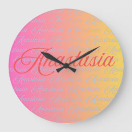 アナスタシアネームデザインパターン ラージ壁時計