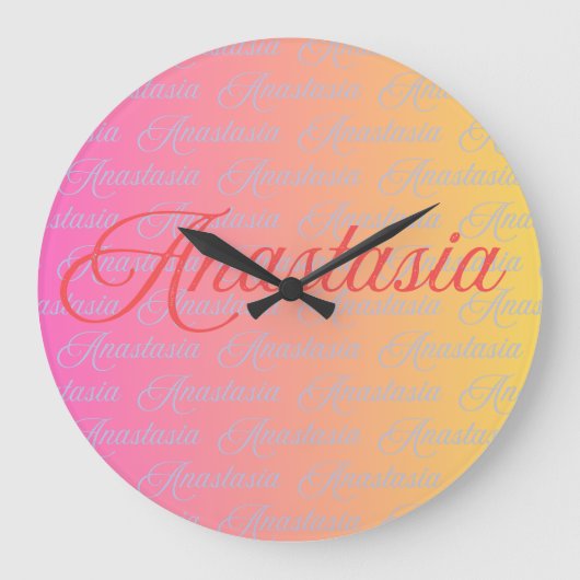 アナスタシアネームデザインパターン ラージ壁時計 (正面)