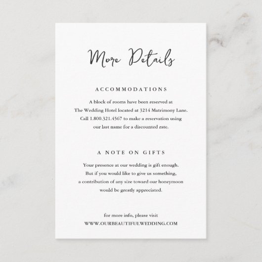 アナスタシアブラック&ホワイトエレガントな結婚式 エンクロージャーカード (正面)