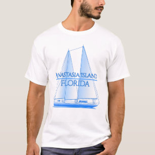 アナスタシア島沿岸帆船航海の船乗り Tシャツ