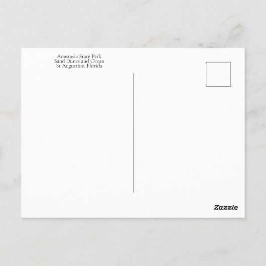 アナスタシア州パークセントオーガスティンFL写真 ポストカード (裏面)