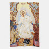 アナスタシス復活の正統なアイコン キッチンタオル (縦)