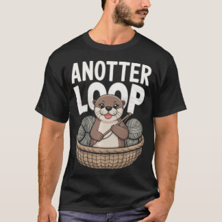 アナッター・ループ - 面白い編み物カワウソの毛糸 Tシャツ