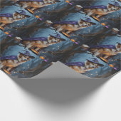 アナトリアお洒落シェパード絵を描ハロウィン ラッピングペーパー (角)