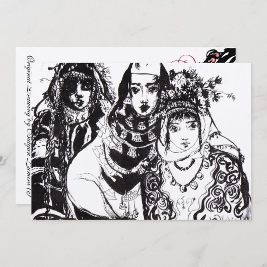 アナトリアの女の子赤い黒のフローラ渦巻きモノグラム (正面/裏面)