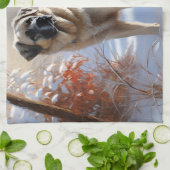 アナトリアの羊飼いが雪のクリスマスを過ごす キッチンタオル (折り畳み)