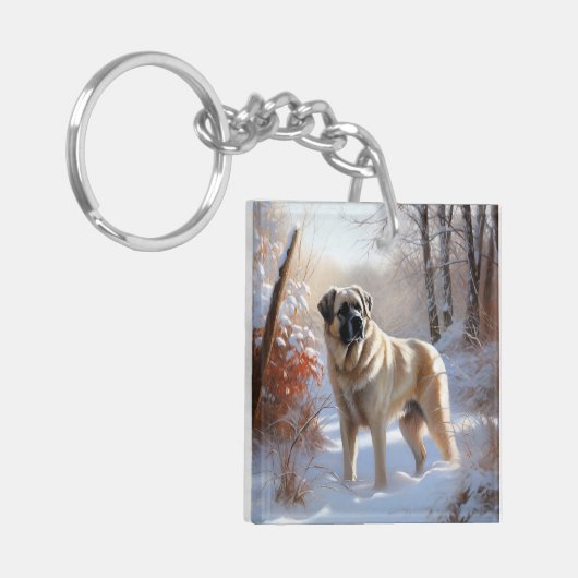 アナトリアの羊飼いが雪のクリスマスを過ごす キーホルダー (正面左)