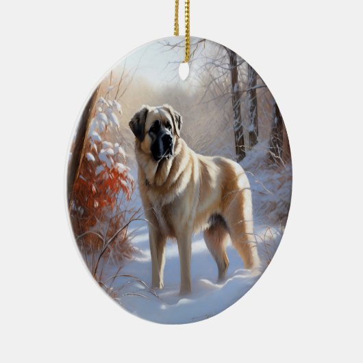 アナトリアの羊飼いが雪のクリスマスを過ごす セラミックオーナメント (右)