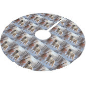 アナトリアの羊飼いが雪のクリスマスを過ごす ブラッシュドポリエステルツリースカート (アングル)