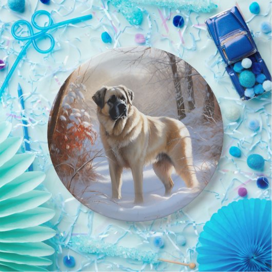 アナトリアの羊飼いが雪のクリスマスを過ごす ペーパープレート (パーティー)