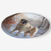 アナトリアの羊飼いが雪のクリスマスを過ごす ペーパープレート (アングル)