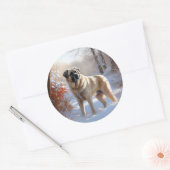 アナトリアの羊飼いが雪のクリスマスを過ごす ラウンドシール (封筒)