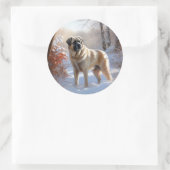 アナトリアの羊飼いが雪のクリスマスを過ごす ラウンドシール (バッグ)