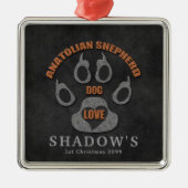 アナトリアの羊飼い犬がクリスマスを育てる メタルオーナメント (正面)