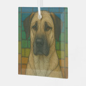 アナトリアの羊飼い犬"ステンドグラス" ガラスオーナメント (正面左)