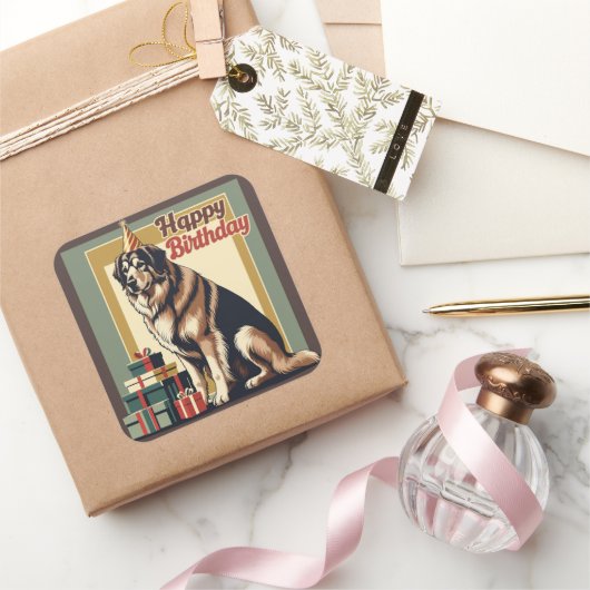 アナトリアカラフル羊飼い犬 スクエアシール (ギフト)