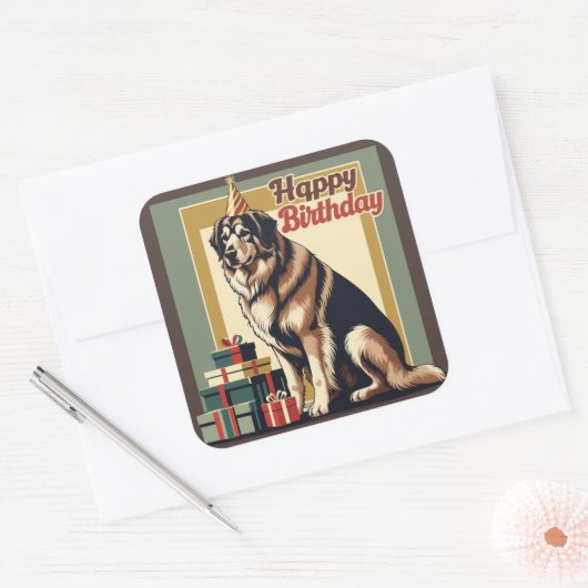 アナトリアカラフル羊飼い犬 スクエアシール (封筒)